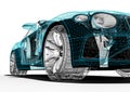 Concept car blueprint Ã¢â¬â 3D perspective. Machine, print. Royalty Free Stock Photo